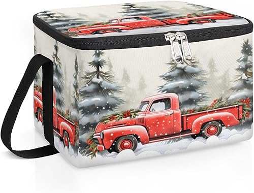 Miniatura 2 de Bolsa de almuerzo aislada de estilo navideño moderno para mujer, reutilizable, bolsa cuadrada de comida para adultos y hombres, lonchera más fresca