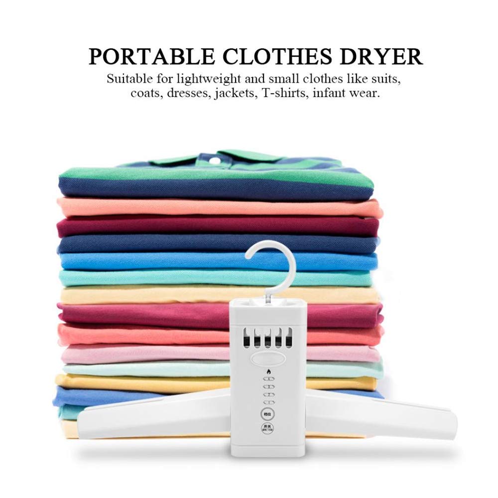 WSJS Hanger Dryer Anion Portable Quick-Drying Hanger Folding Mini Drying Machine Household Mute Clothes Airer Operation Simple for Business Trip Family