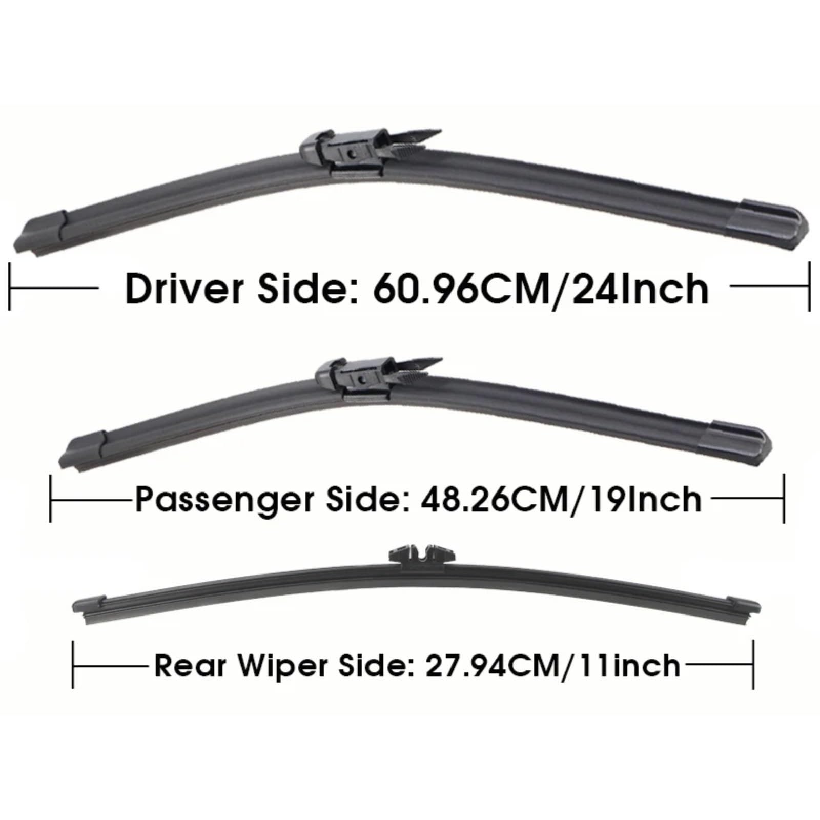Recambios Limpiaparabrisas Para Para 3-Series F31 Wagon 2012-2017 G21 Wagon 2018-2022 24"+19"+11" Juego Trasero Delantero Ventana Parabrisas impiaparabrisas delantero