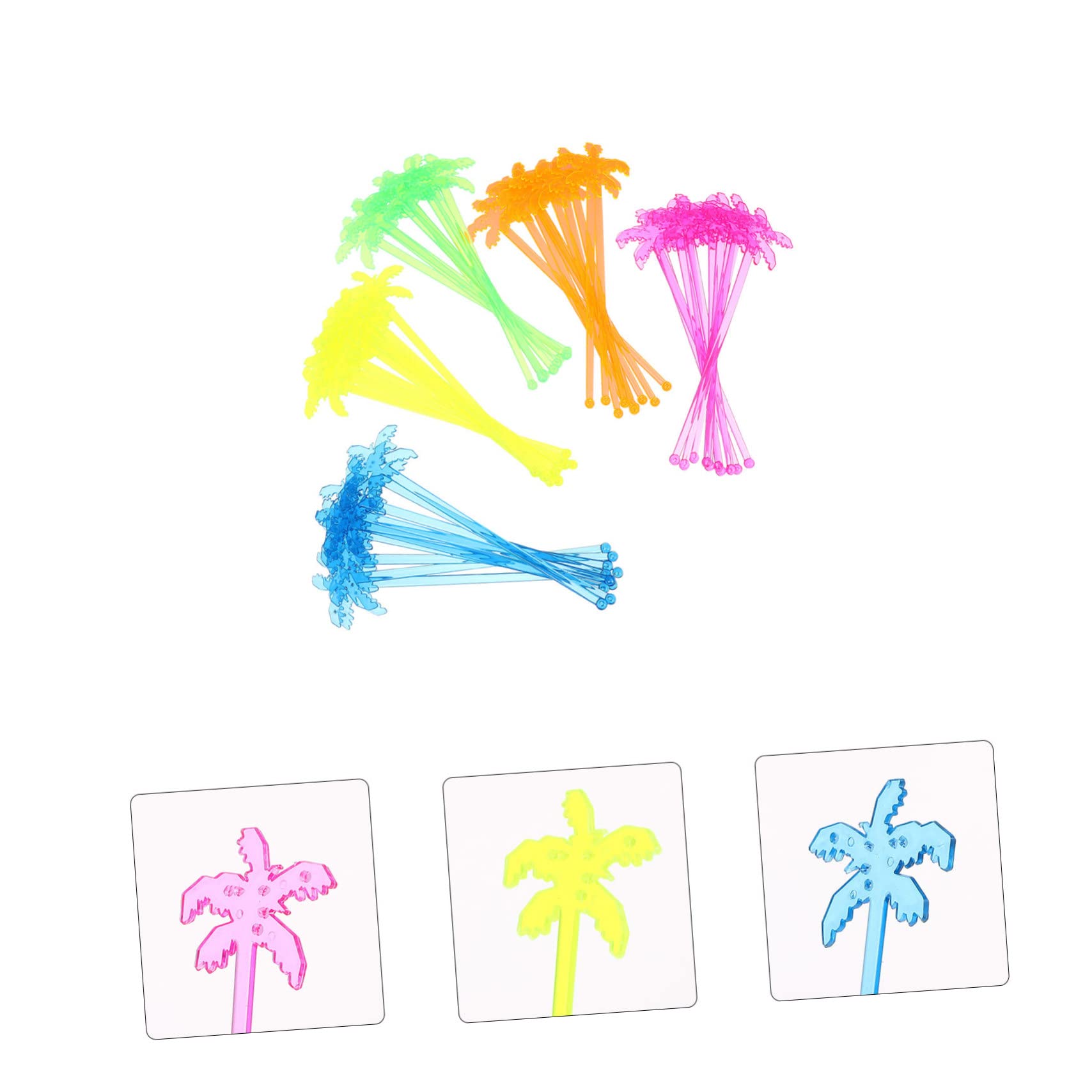 Garneck Mixing Sticks Smooth Surface 50pcs Plastic Wine Stirrer Easy to Clean Stirrers