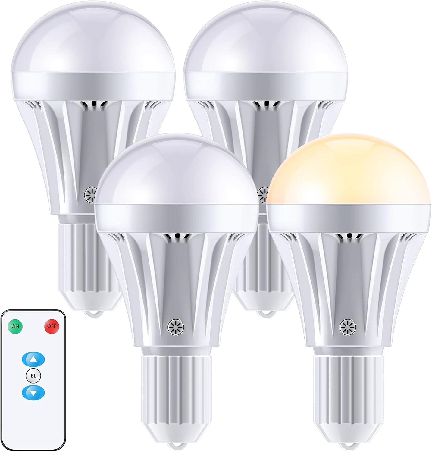 Lanties 4 Pcs Rechargeable Light Bulbs 7W LED Magic Bulb with Remote