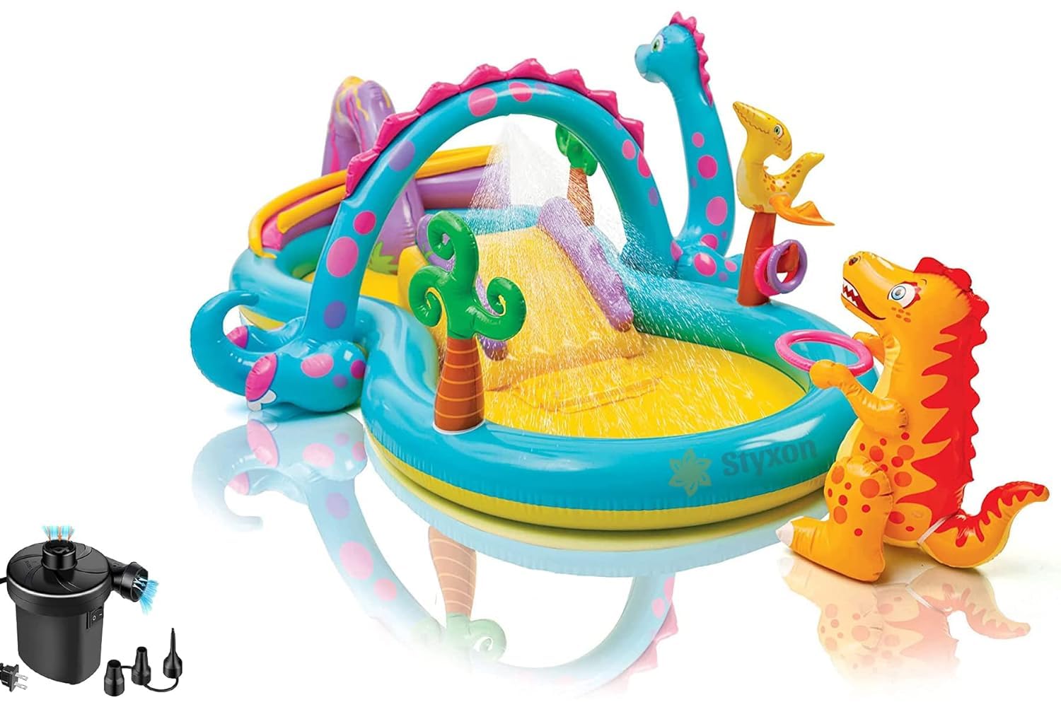 Dinoland Inflatable Swimming Pool Play Center Bath Tubs for Adults Spa with Electric Pump, 119in X 90in X 44in, (Dinoland)-image-16