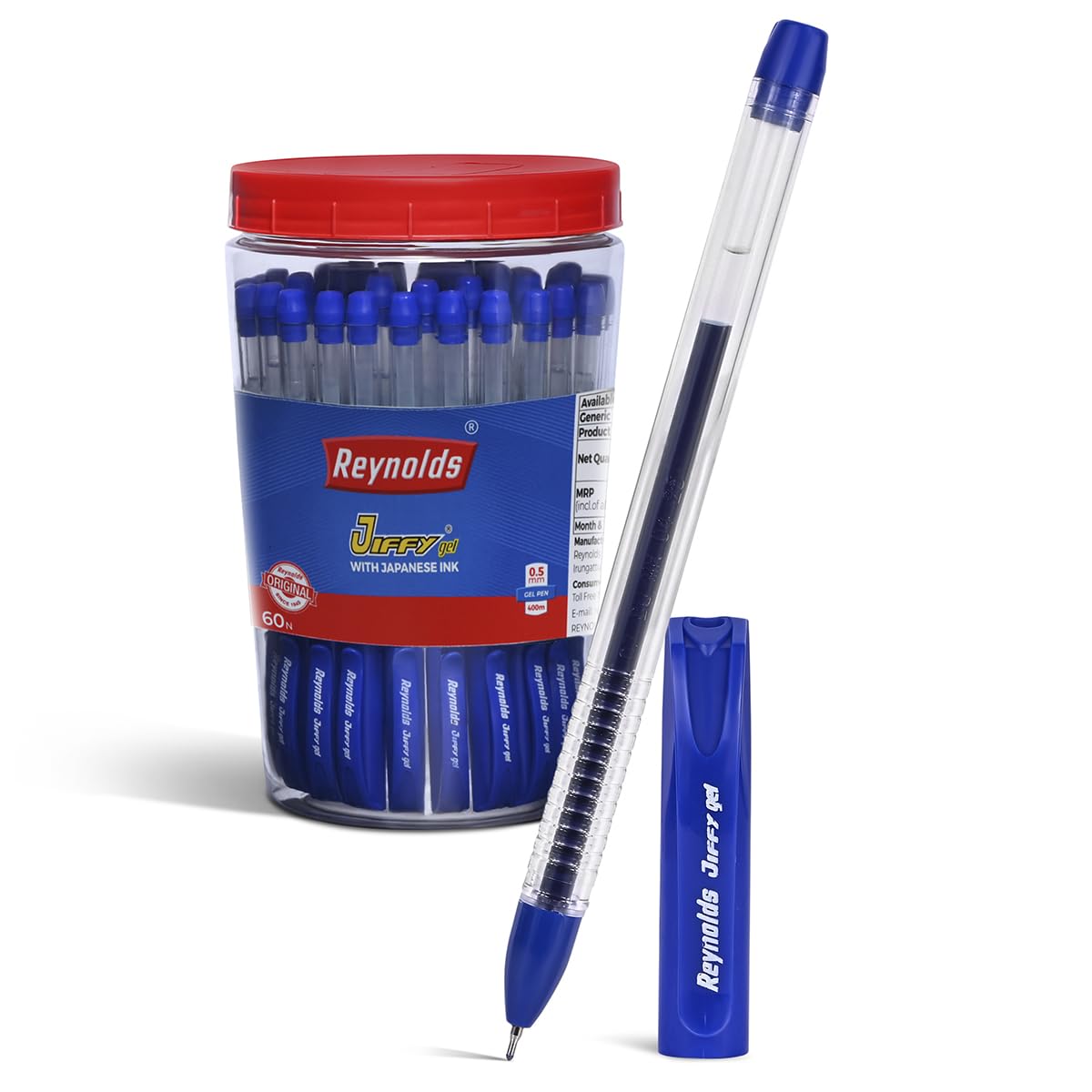 Reynolds JIFFY Gel 50 Ct Pen Jar, Blue