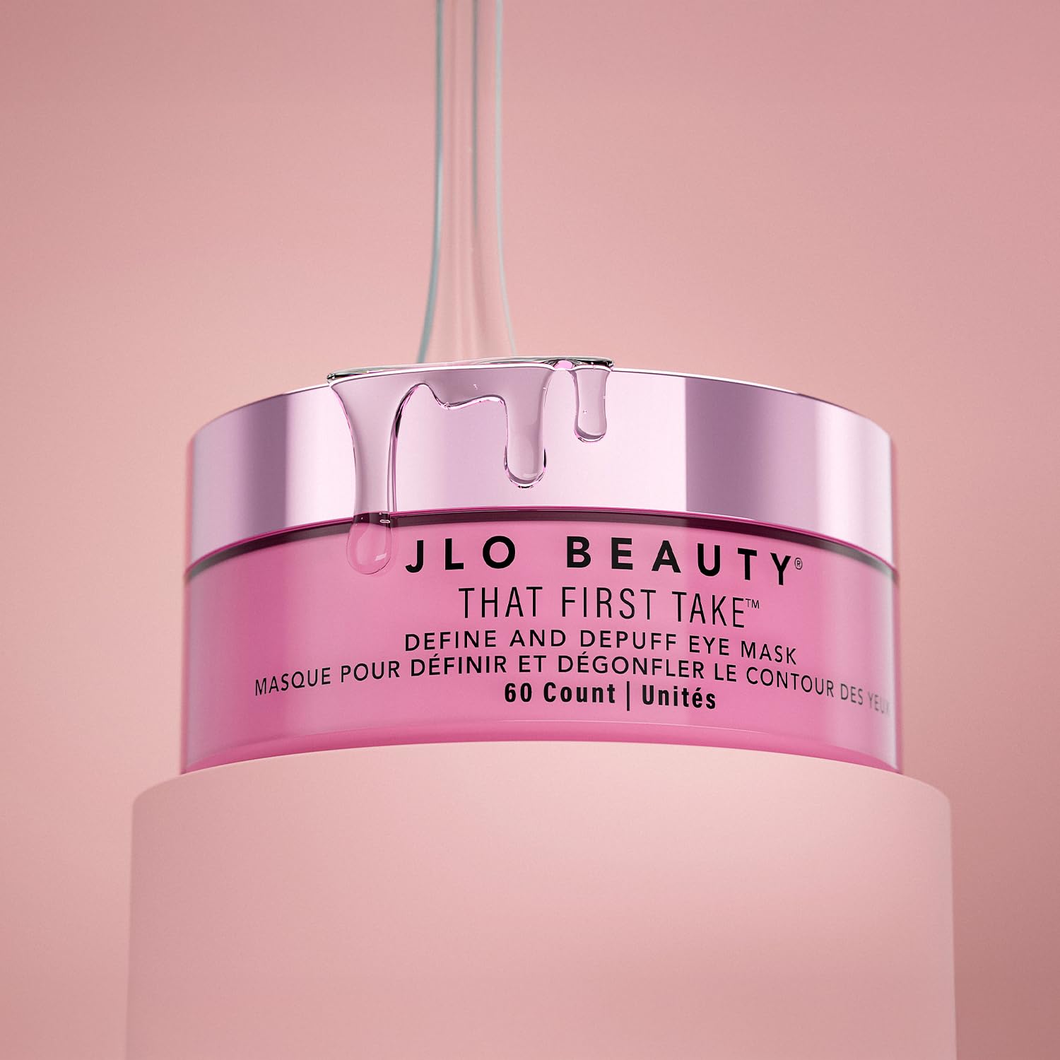 JLO BEAUTY That First Take™ Define & Depuff Eye Mask, Hydrogel Under Eye Patches with Peptides & Hyaluronic Acid, Hydrating, Brightening, Dermatologist Tested (60 Count)