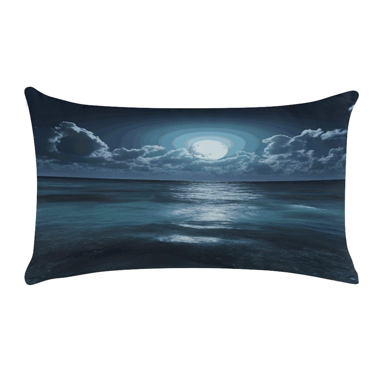 Wsoihfec Style Sea And Mooncushion Case Throw Pillow Cover