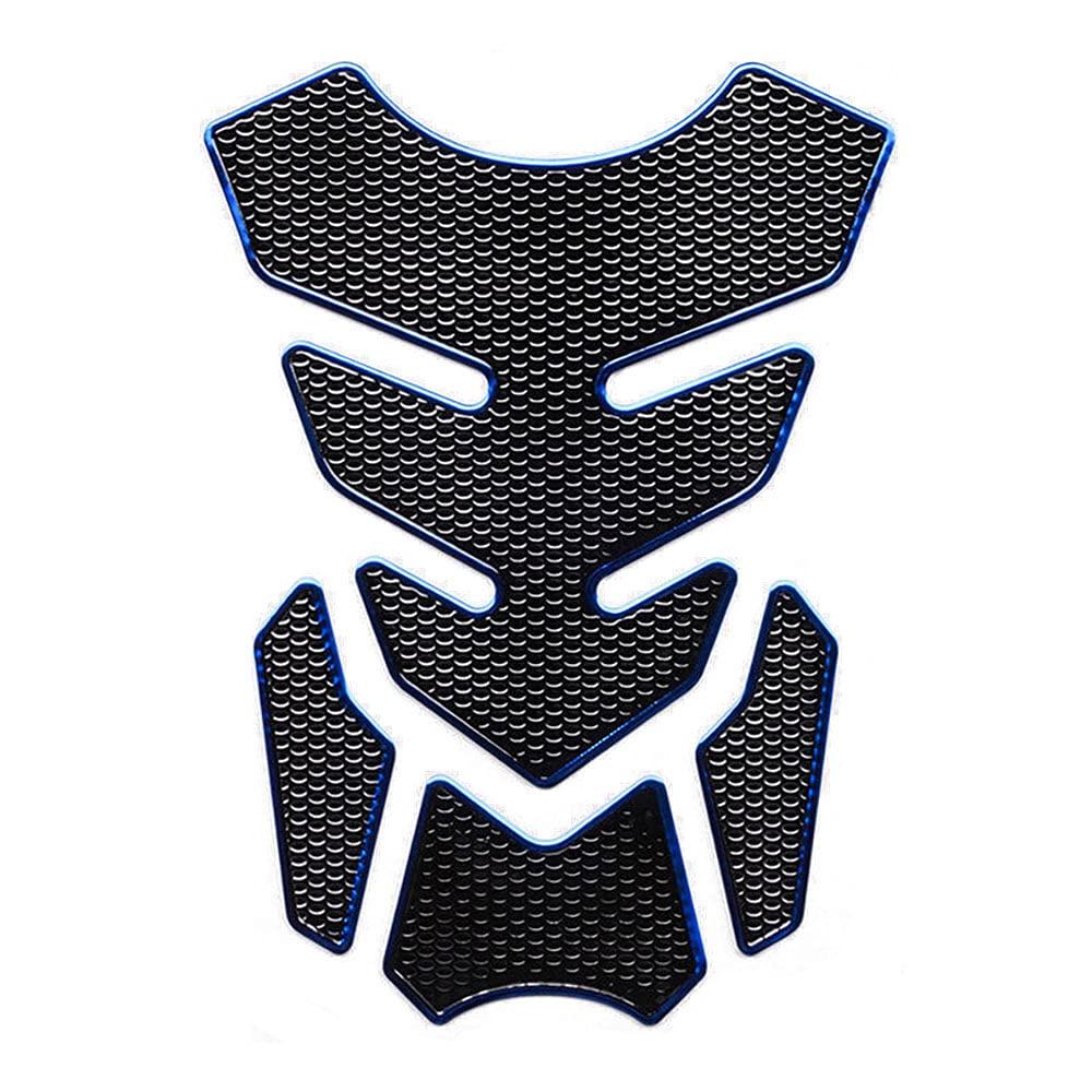 1 Set Universal 3D Motorcycle Gas Tank Sticker, Fuel Tank Protector Decal Pad Self-adhesive and Waterproof - Blue