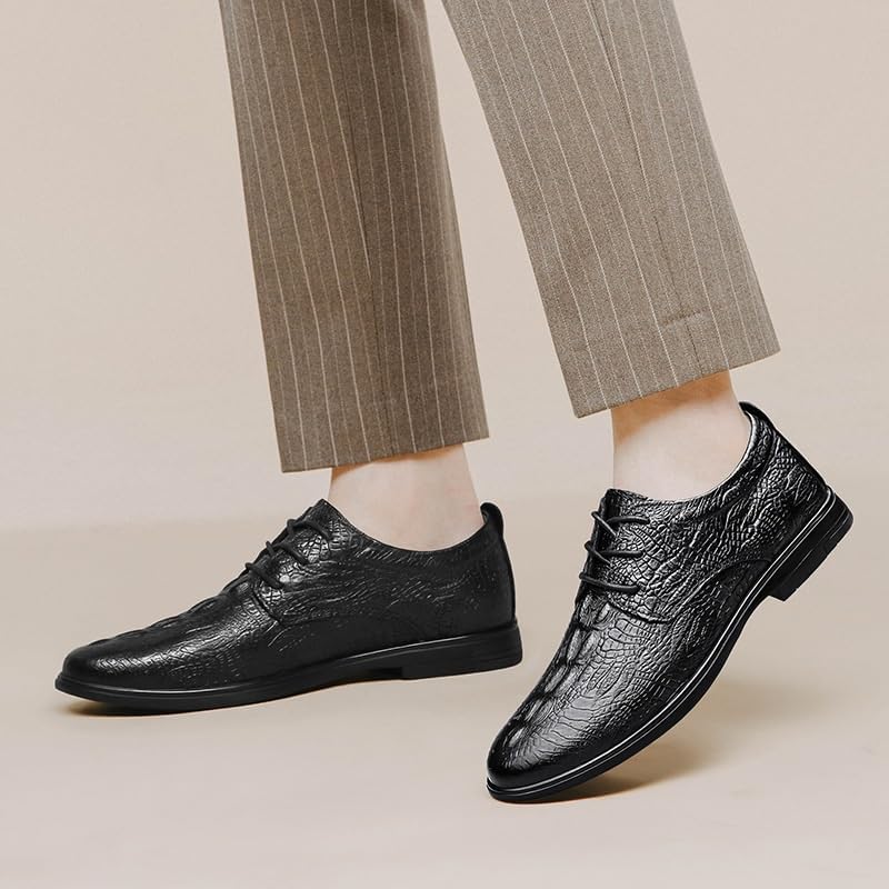 Men's Formal Business Oxford Leather Shoes Comfortable Pointed Toe Lace-Up Non Slip Footwear for Wedding Prom Office3