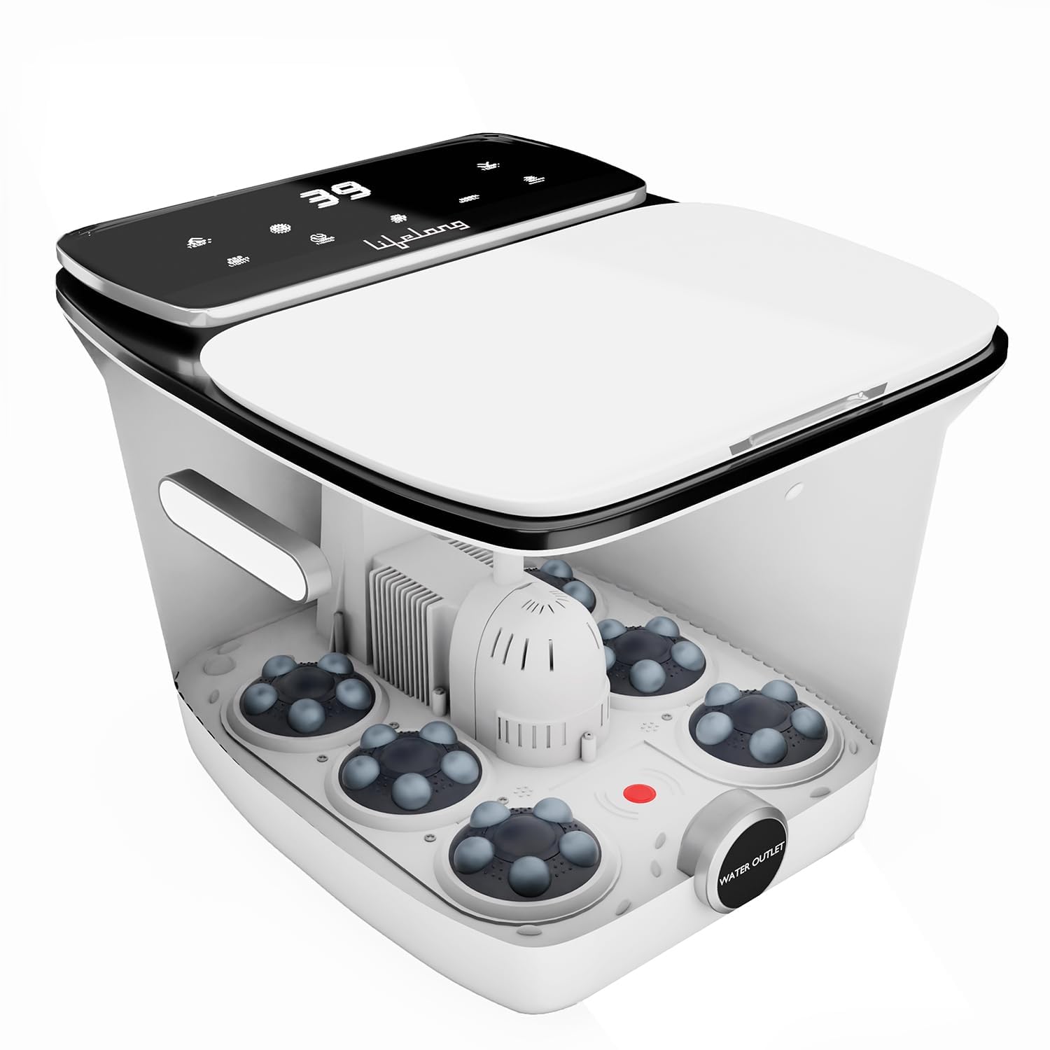 Drumstone (𝐄𝐱𝐥𝐮𝐬𝐢𝐯𝐞 𝟐𝟎 𝐘𝐞𝐚𝐫𝐬 𝐰𝐚𝐫𝐫𝐚𝐧𝐭𝐲) Automatic Foot Spa Massager with Heat – 6 Shiatsu Rollers, Bubble Spa, Adjustable Temperature, Corded Relaxation for Feet & Legs-image-18