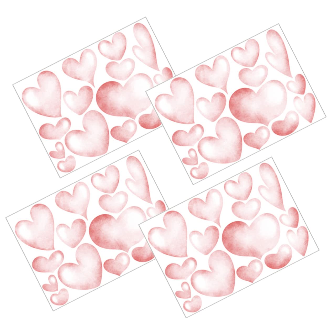 TOYANDONA 5sets Adesivi Murali Cuore Autoadesivi Per Decorare Stanza Ragazzo Ragazza Decorazioni Romantiche Per Camera Da Letto Asilo e Ufficio Facili Da Applicare e Rimuovere Senza Residui