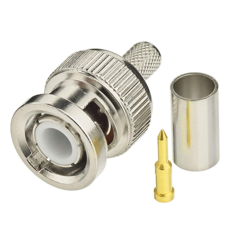 NBR 1pcs 50 Ohm BNC Crimp Male Connector for RG58 RG142 Cable-picture-23