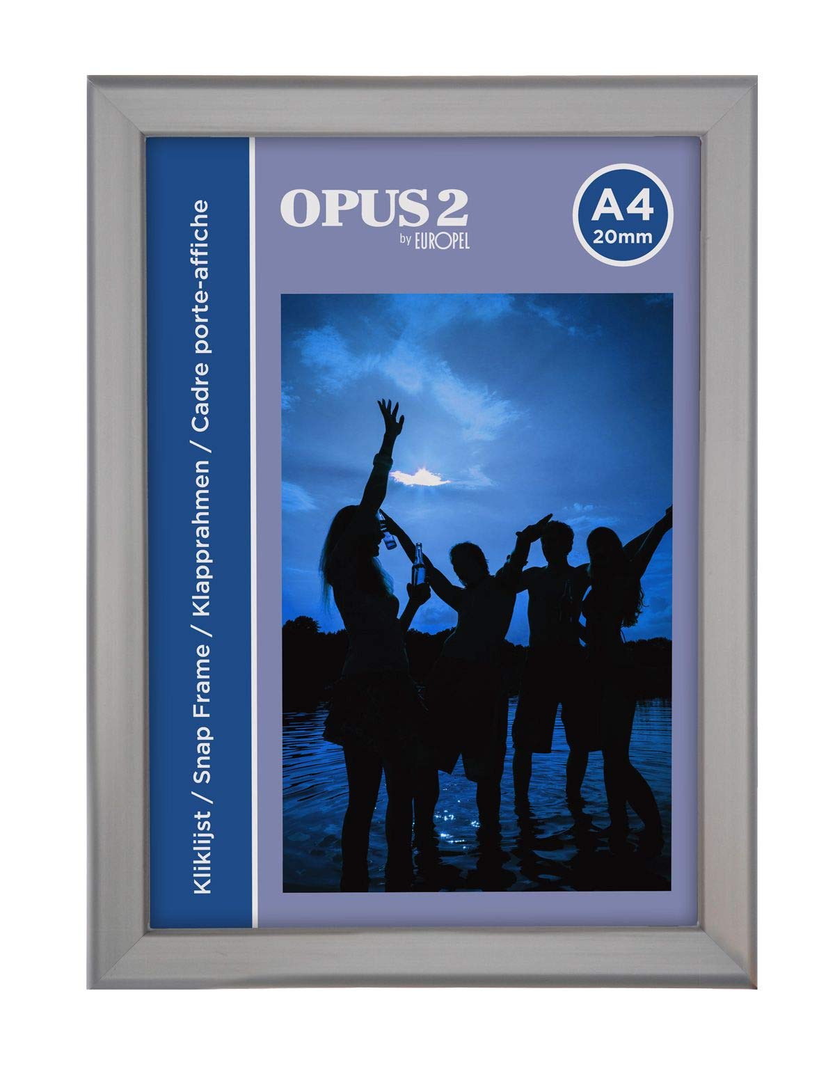 Opus 2 Snap Frame A4, 20 mm Aluminium Anodised Construction & Anti