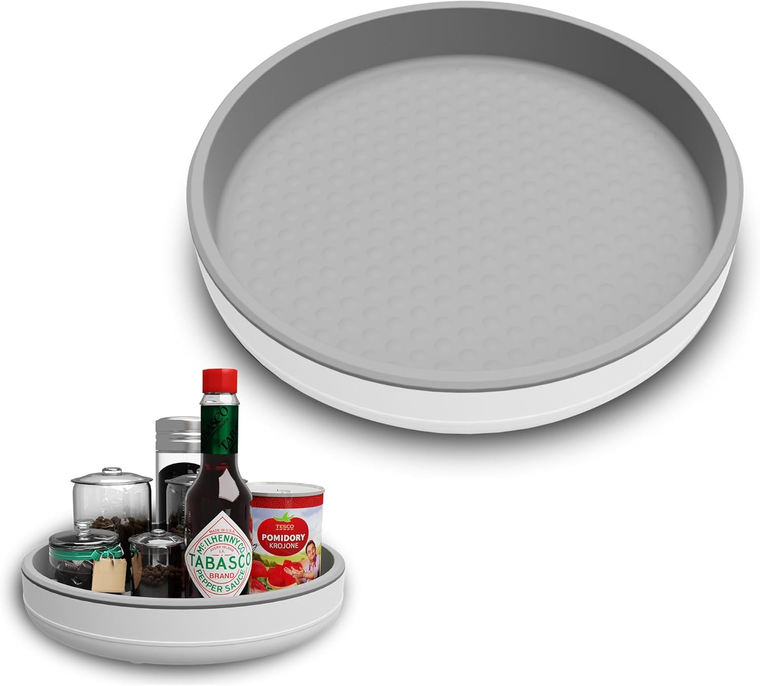 1 Pack 10 Inch Non-Skid Lazy Susan Turntable Organizers – Spinning Rack for Pantry Organization and Storage, Kitchen, Cabinet, Fridge, Bathroom Vanity, Countertop, Under Sink Organizing, Spice Rack