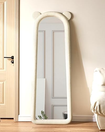 Miniatura 3 de DYNWELL Espejo de longitud completa, espejo de suelo con soporte, espejo de piso para bebé, espejo de pared de longitud completa, espejo de pie de