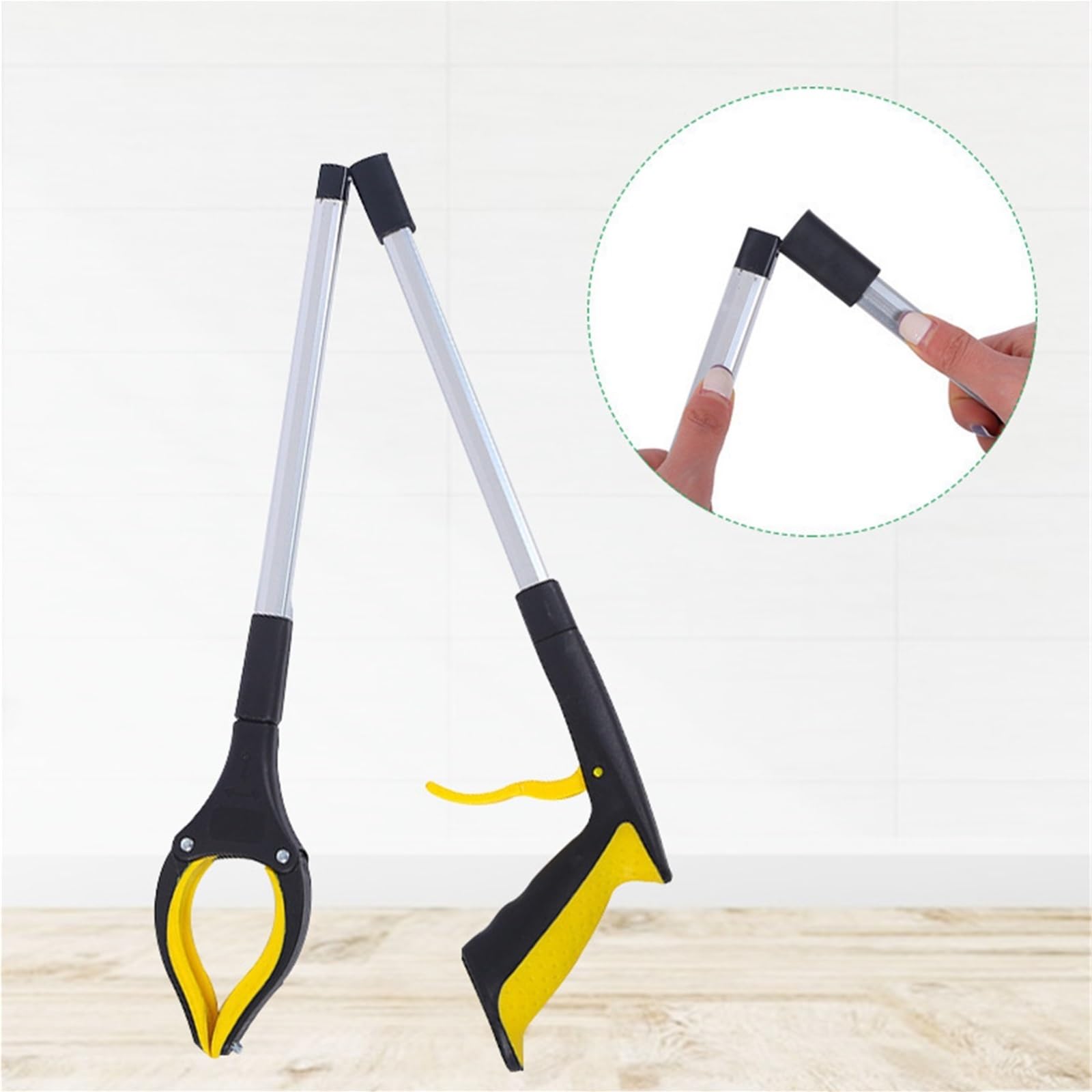 Pinza Raccogli Oggetti Resistente Strumento di Raccolta Pieghevole Reacher Tool con Ganascia Rotante A 360° E Pinze Magnetiche Pinza Antiscivolo(Yellow)