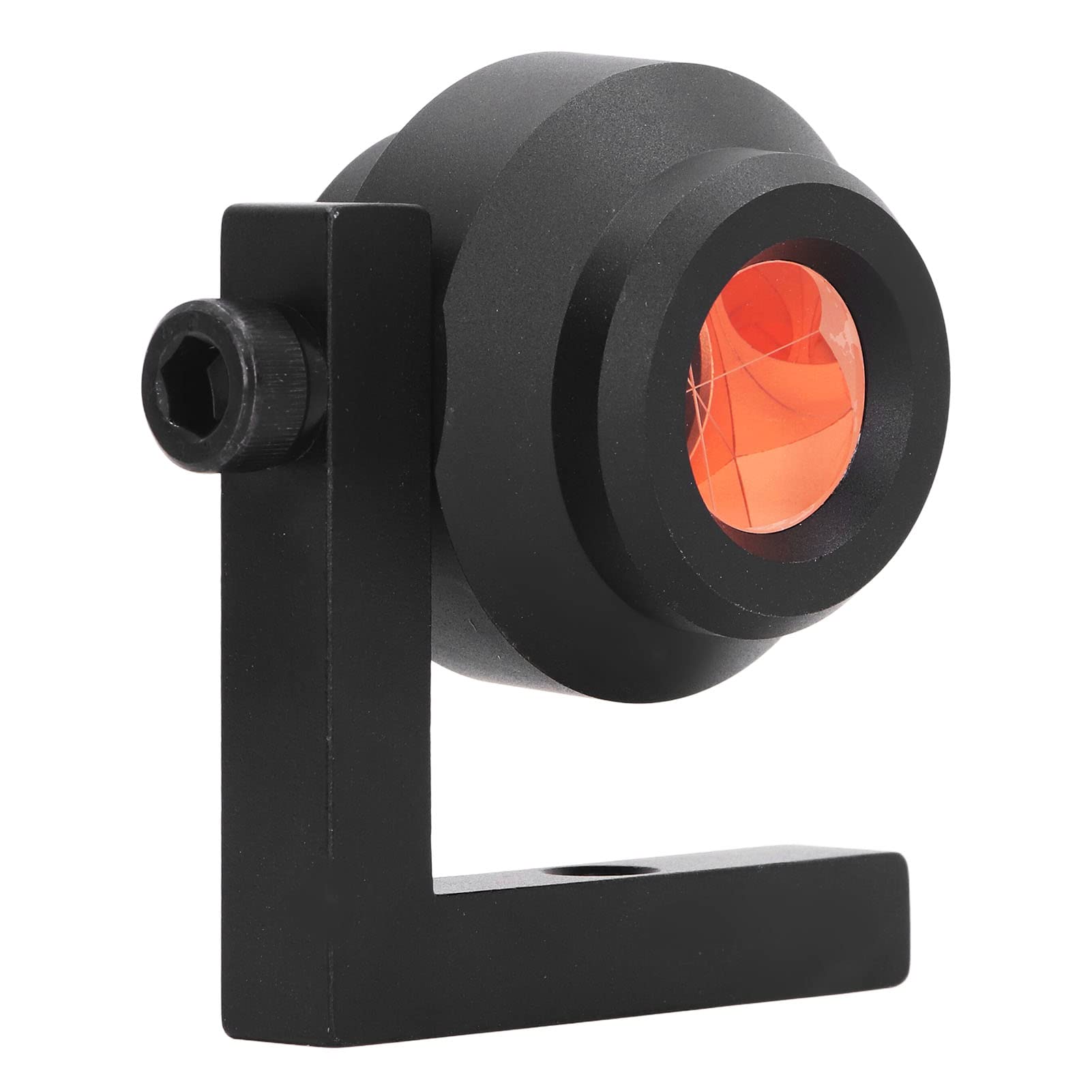 Ángulo Recto Prisma Vidrio óptico Mini Prisma con Soporte de Forma l 90 Grados Medición de Reflejo Prism para la detección de Carreteras del túnel ferroviario Negro 25.4 mm