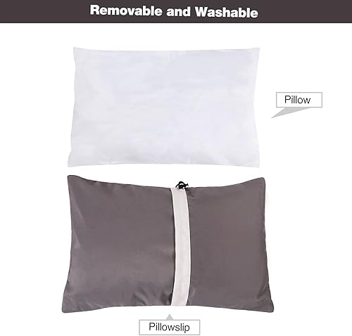 Miniatura 5 de REDCAMP - Almohada para acampar pequeña ligera y compresible, 1 piezas2 piezas de almohada de viaje de franela con funda removible, gris, S