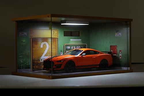 Miniatura 2 de Vitrina de coche modelo a escala 118  vitrina de garaje de coche 118 con cubierta acrílica transparente e iluminación LED para coches fundidos a