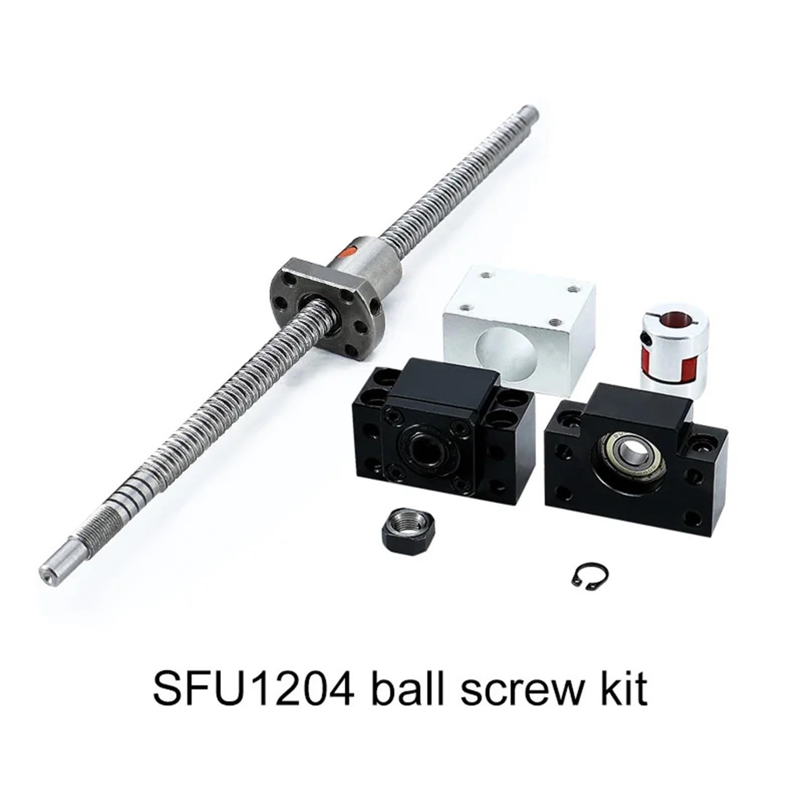 SFU1204 SFU1205 SFU1210 200 300 400 450 500 600mm vis à billes roulées C7 avec 1204 1205 1210 écrou BK/BF10 extrémité usinée CNC(SFU1205 BKBF10 7004,500)