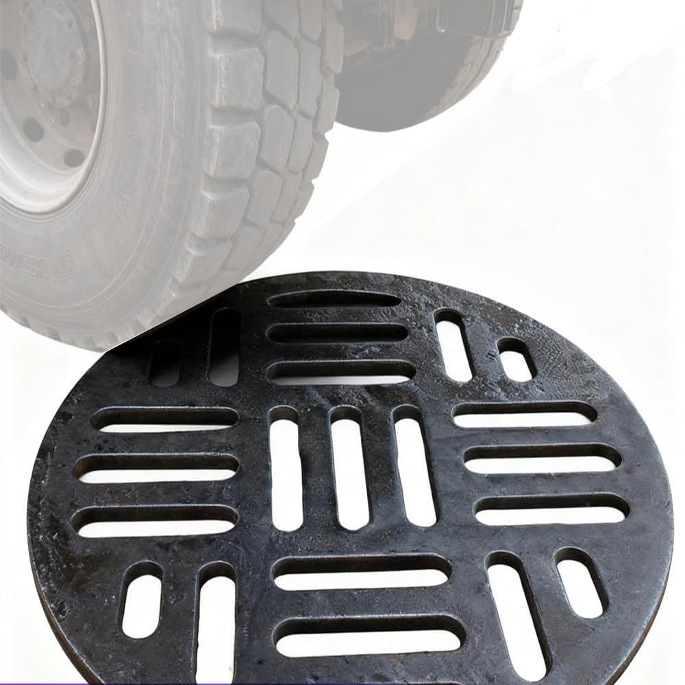 MACAGGTNTU 12" 14" 16" 20" Garden Drain Cover Sewer Drainage Grates Round Replacement Cast Iron Drain Grate Outdoor Trench Drain Cover(20cm (8"))