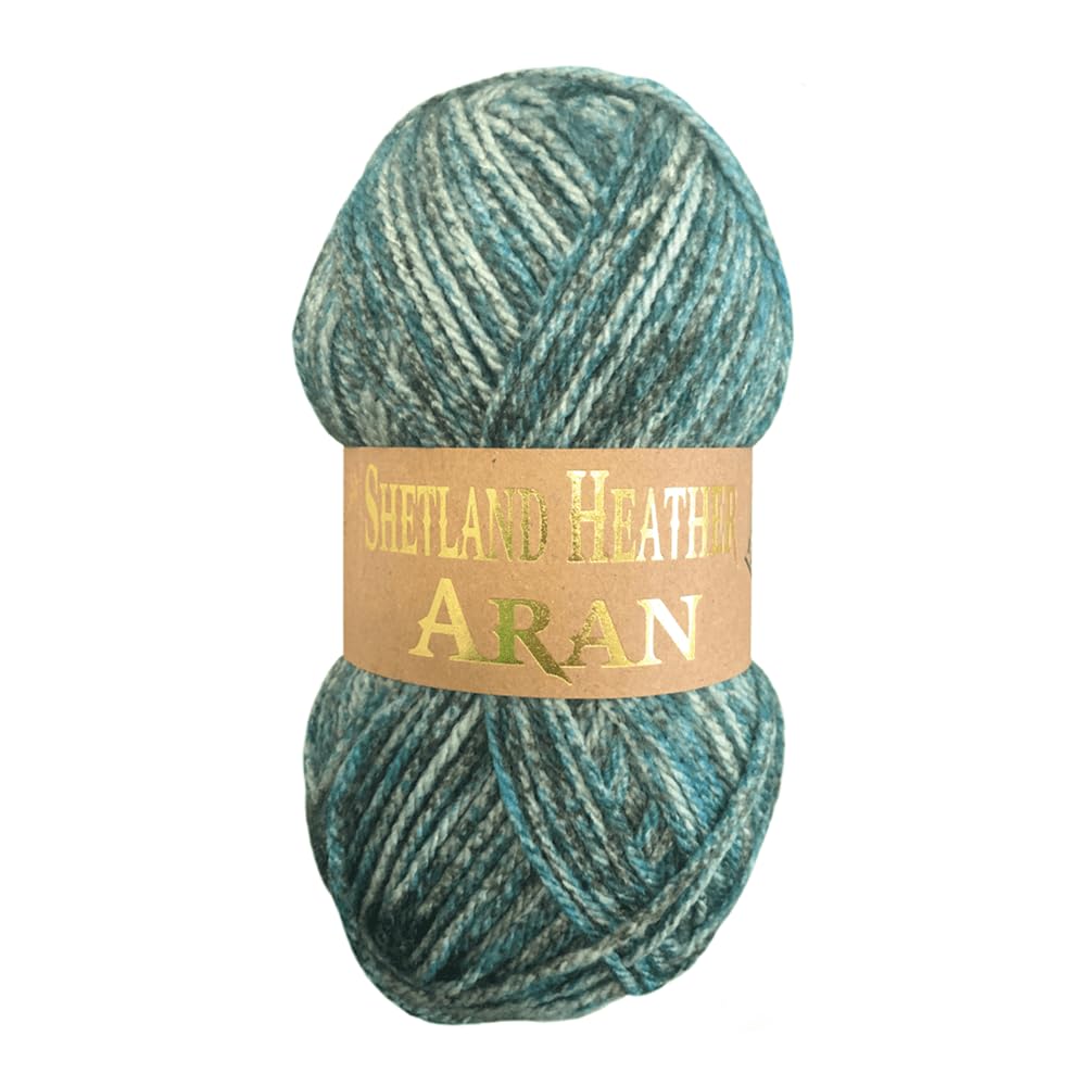 WoolCraft Shetland Heather Aran Knitting & Crochet Yarn, Great Value Yarn Available in 15 Tweed Effect Aran Colours, 75% Acrylic & 25% Wool, 200 Metres, 100g Balls, Pack of 5, Hazy Days — image 1