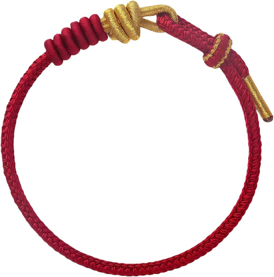 3FT Handcrafted Red Cord Bracelet DIY Kit with Lucky Bead, Adjustable Design, Perfect for Self-Assembly and Gifting, Symbolizing Auspicious Protection