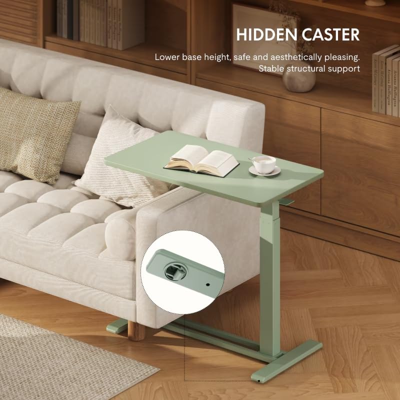 Image of FLEXISPOT H7 32 inch Pneumatic Height-Adjustable Overbed Table with Wheels