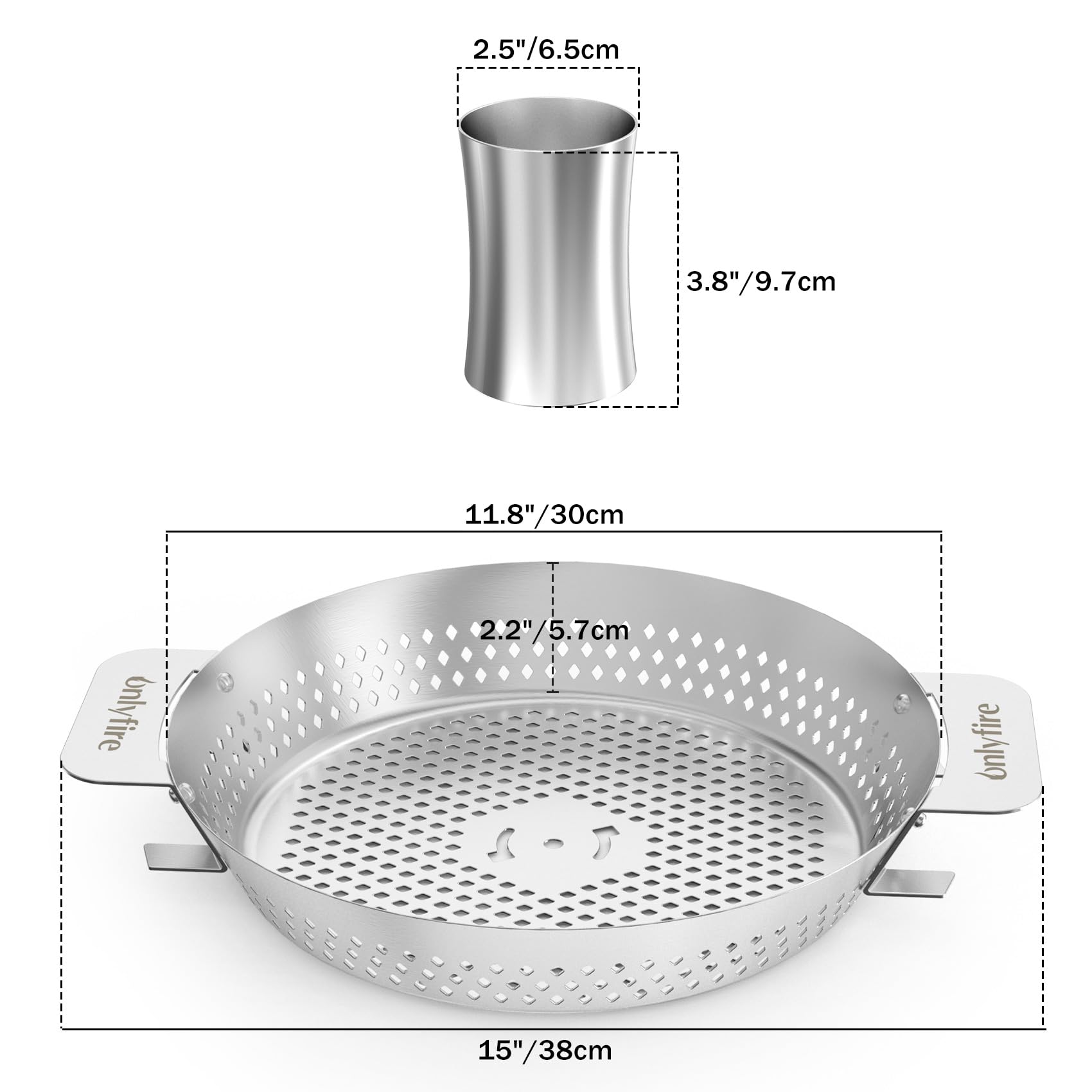 onlyfire Support de Cuisson en INOX pour Poulet et Barbecue, Compatible avec Le Système Weber Gourmet BBQ, Accessoire pour Weber