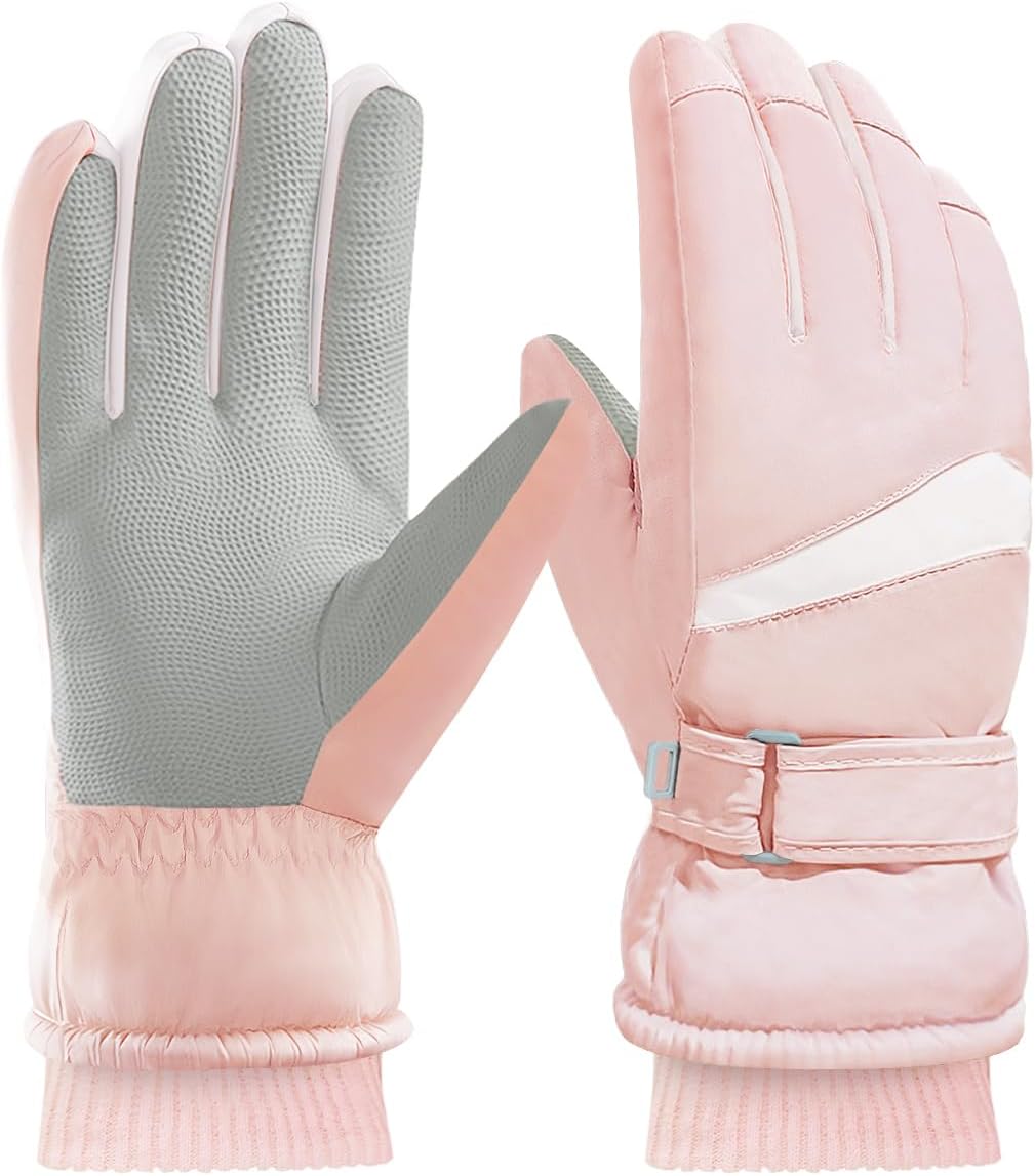 Women Ski Gloves Windproof Thermal Touch Screen Gloves Waterproof Winter Warm Snow Gloves for Skiing Cycling Outdoor Sports