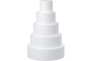Crafare 5 Pack Styrofoam Circles 12 Inch for Baking, Modeling, Sculpture, Cake...