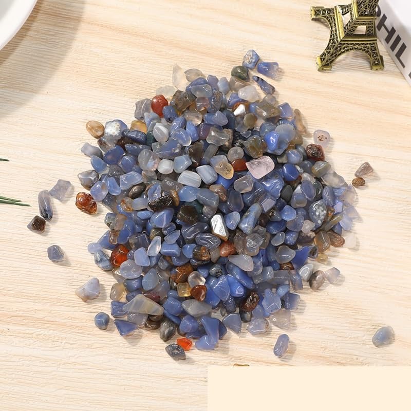 Grava Decorativa para acuarios, Grava de ágata Azul for pecera, Maceta, decoración de aromaterapia, Varios tamaños, 1000 g(7-9mm1000g)