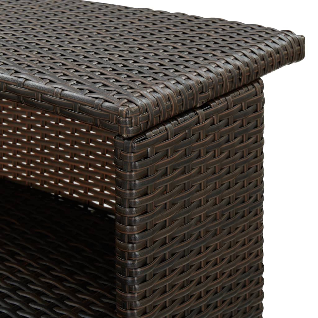 vidaXL Mesa Alta de Jardín Muebles Mobiliario Cocina Salón Sala Estar Hogar Exterior Patio Estable Duradera Ratán Sintético Marrón 120x55x110 cm