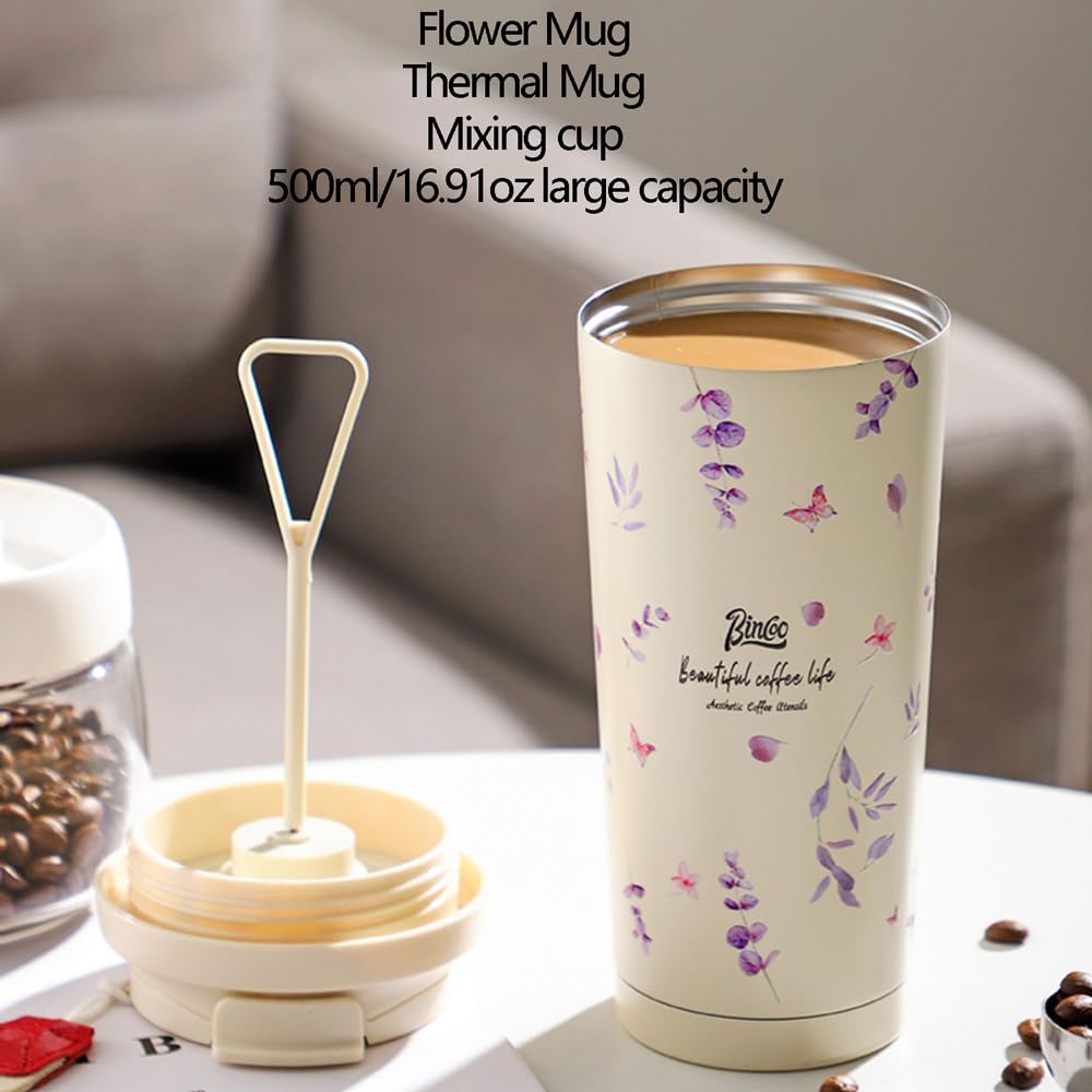 Taza de café totalmente automática, termo eléctrico recargable, modelo Stanley, vaso de acero inoxidable con agitación de un solo toque, 8 horas de larga duración, conservación del calor,