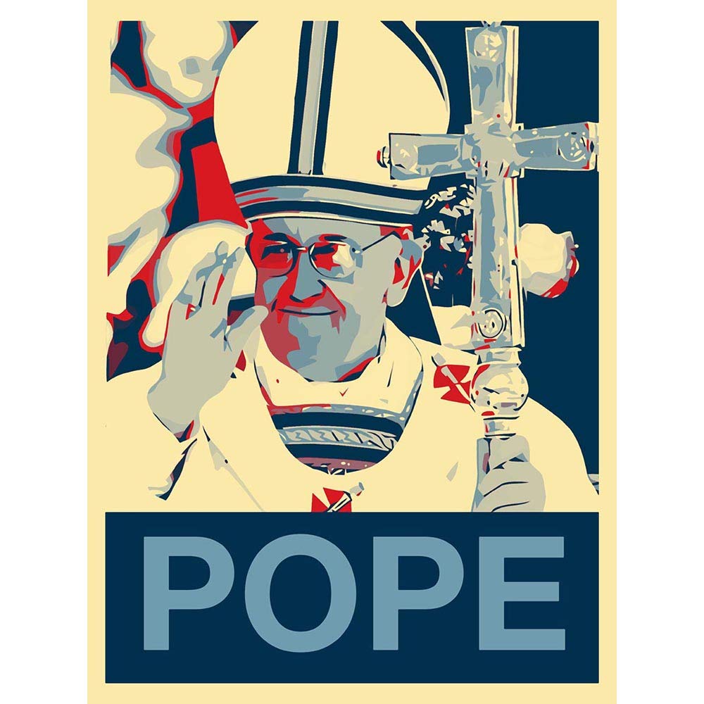Wee Blue Coo Painting Vatican City Star Pope Francis Jorge Bergoglio Art Print Poster Wall Decor 12X16 Inch