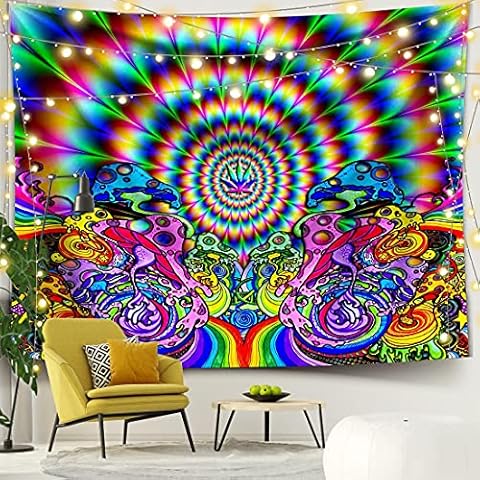 wtisan Psychedelic Tapestry,Tapestry Wall Hanging,Trippy Tapestry for Bedroom,Living Room,Dorm,Home Decoration Cover