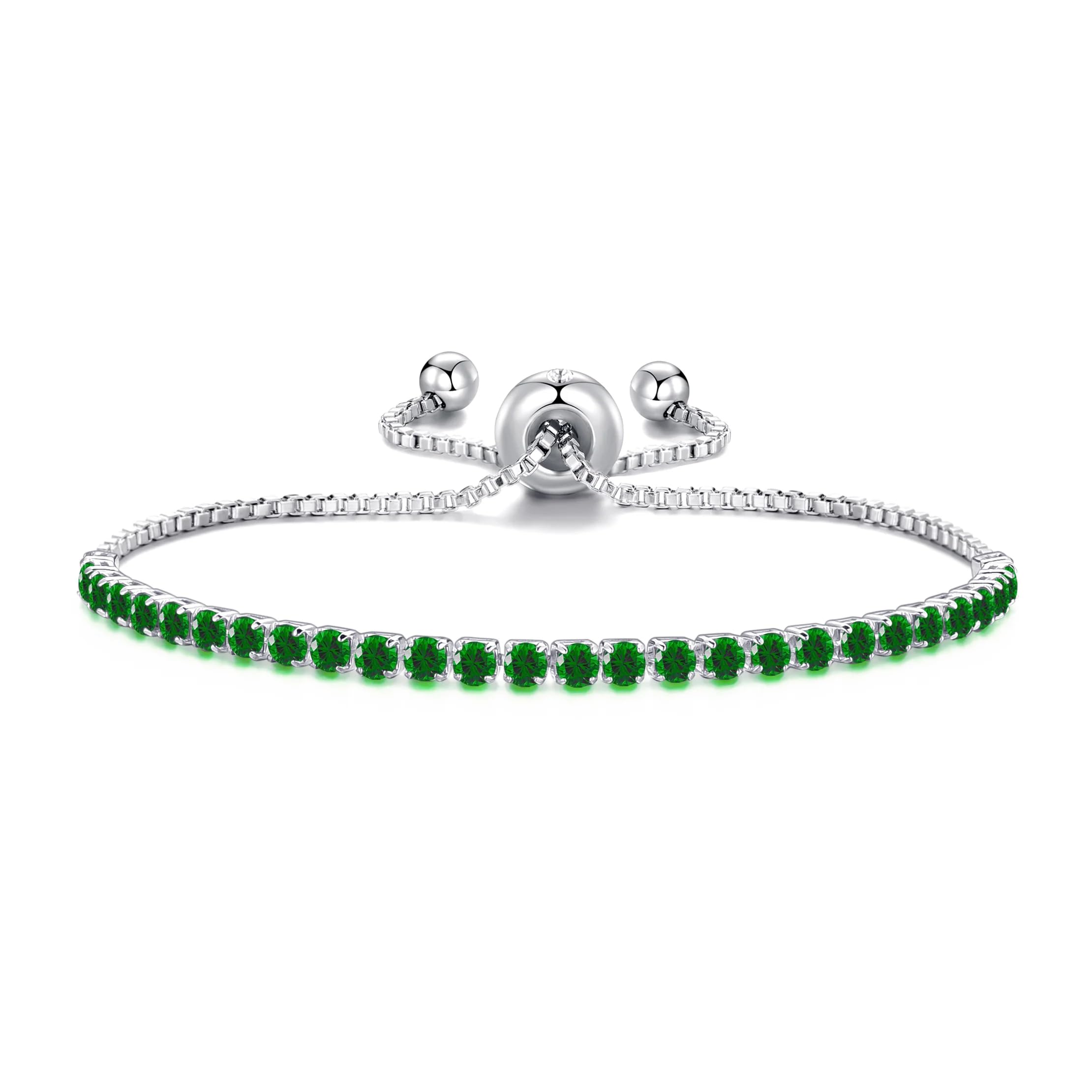Philip Jones May Birthstone Friendship Bracelet with Emerald Zircondia® Crystals