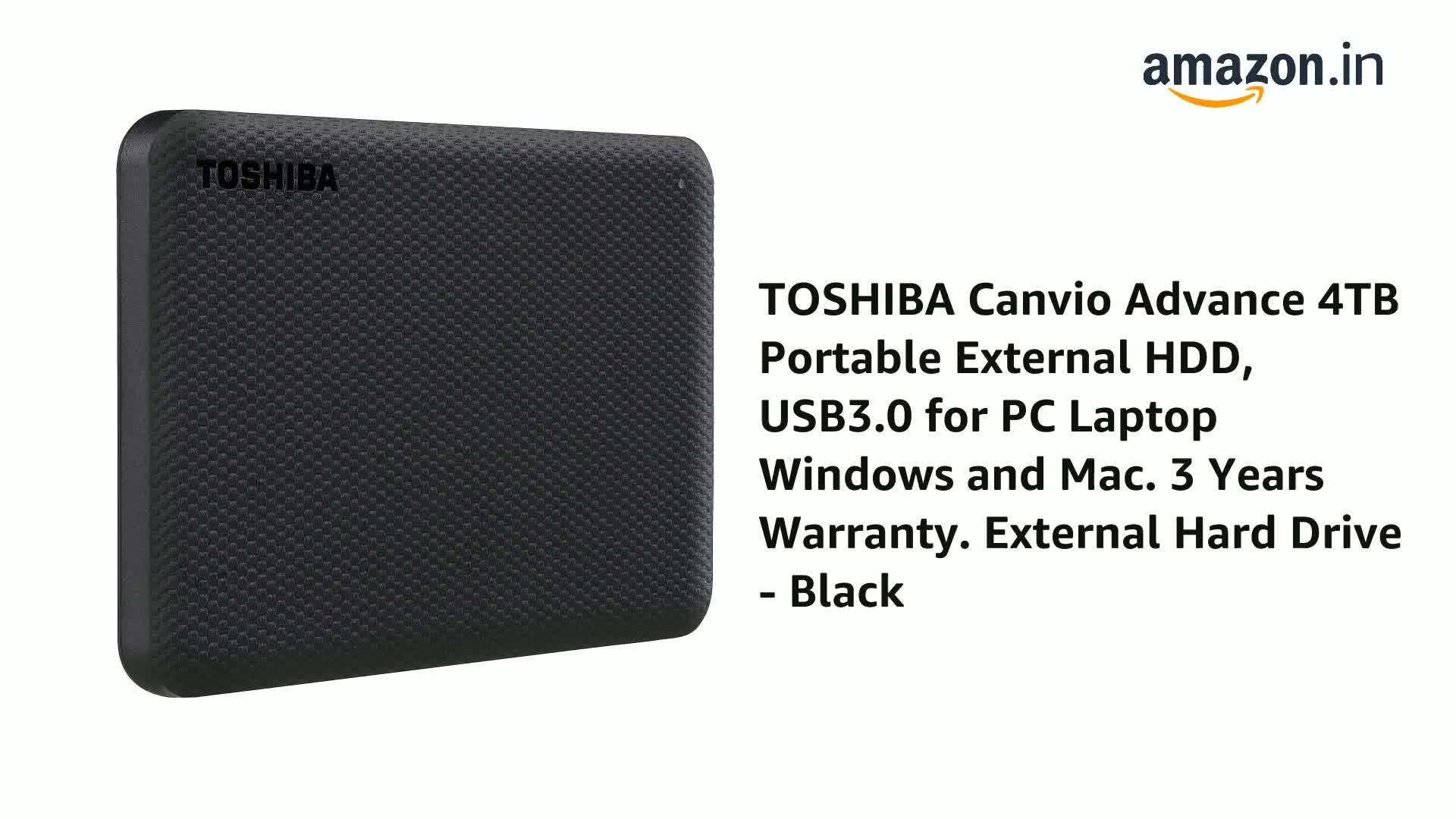 Toshiba Canvio Advance 4TB 外付けHDD Toshiba Canvio Advance 4TB Portable External Hard Drive USB