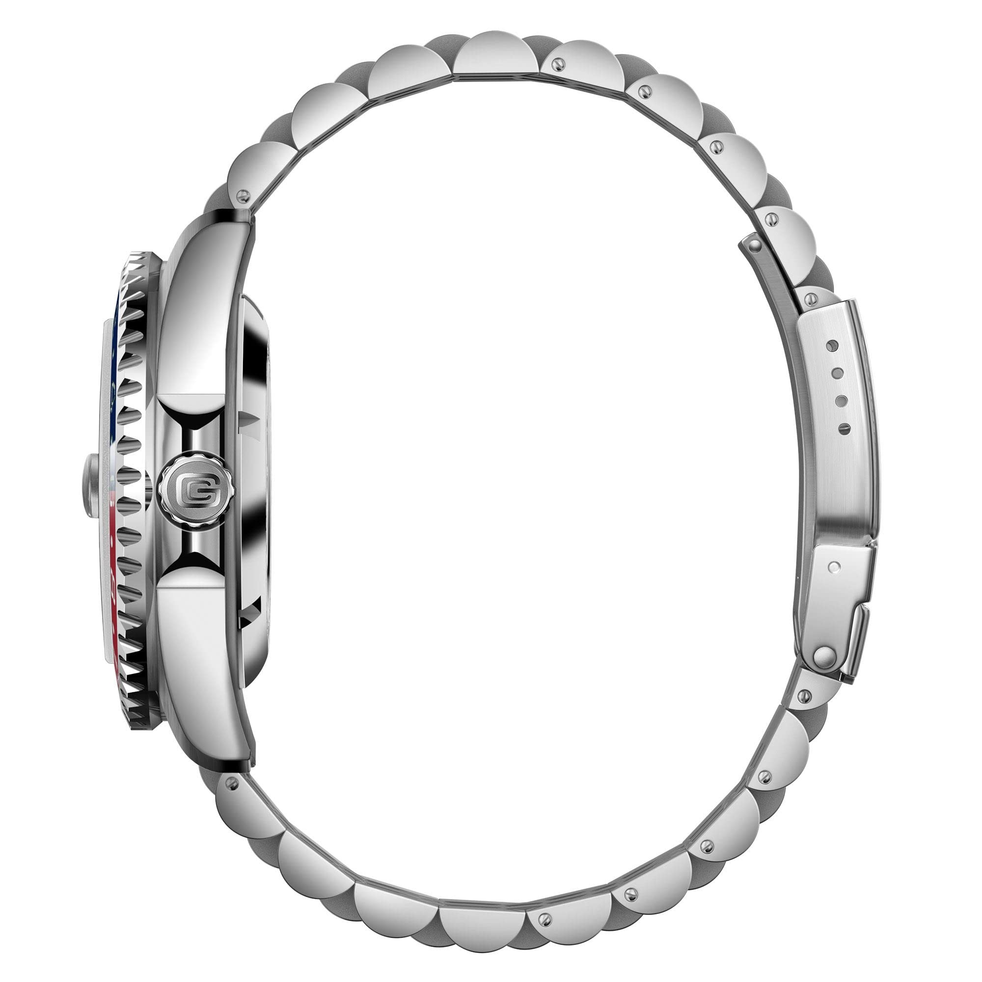 Gigandet Herren-Automatikuhr World Trip GMT - Made in Germany - Swiss Made Automatikuhrwerk SW330-2 - Keramiklünette Saphirglas Super Luminova - Verschraubtes Edelstahlarmband 300m/30bar G1000-009M-C