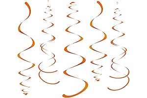 Orange Party Hanging Swirl Decorations Set