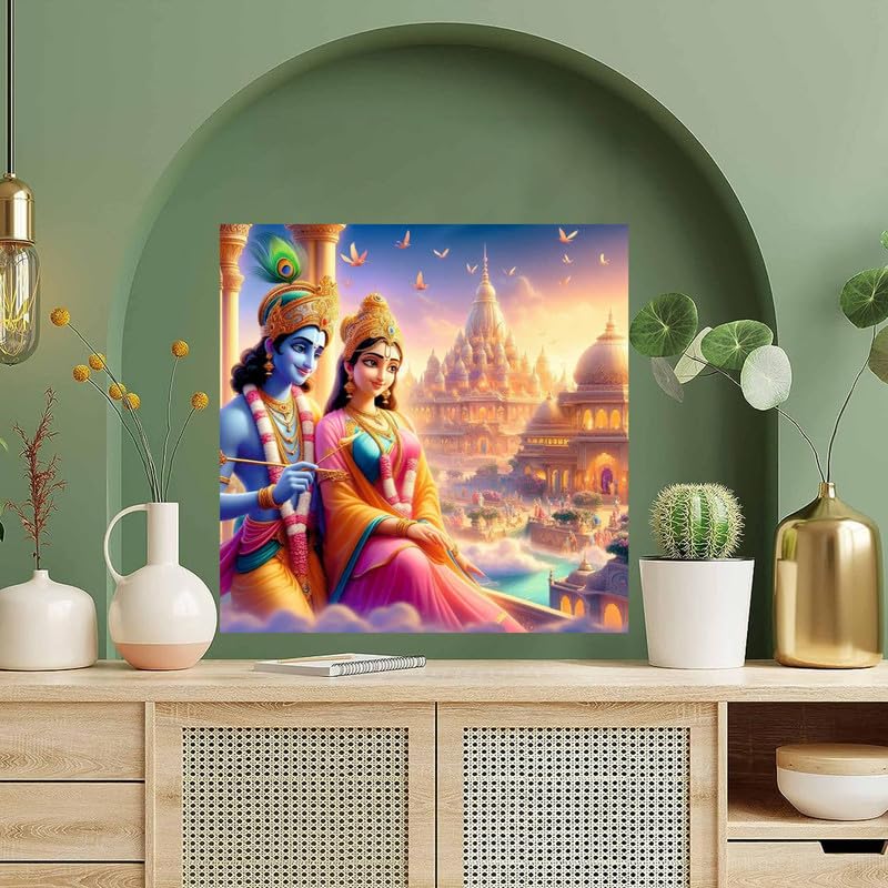 Image of British Terminal Cute little Bal Gopal Baby God Krishna| Kanha Ji | Laddu Lord Makhan Chor Painting Religious Poster for Pregnant Women for wall (matt thin vinyl,sticker,multicolor,unframed)| bj360
