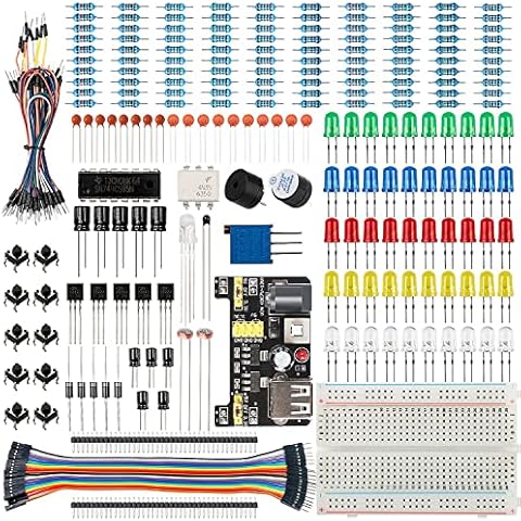 Smraza Basic Starter Kit for Arduino,Breadboard, Power Supply, Jumper Wires, Resistors, LED, Electronic Fun Kit Compatible with Arduino R3, Mega2560, Nano, Raspberry Pi Cover