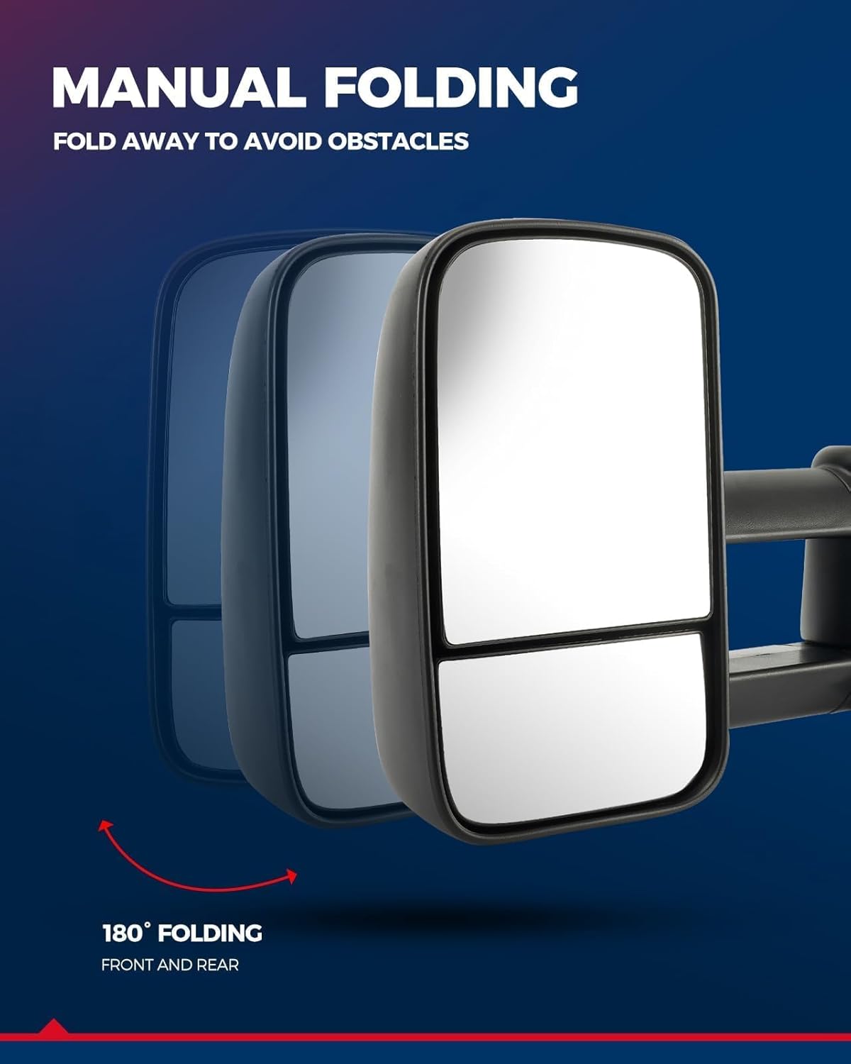 KAX Towing Mirrors Black Housing fit for Chevy 2014-18 Silverado 1500, 2015-19 Silverado 2500 HD/ 3500 HD, for GMC 2014-18 Sierra 1500/ Sierra 2500 HD/Sierra 3500 HD, with Power Heated Turn Light