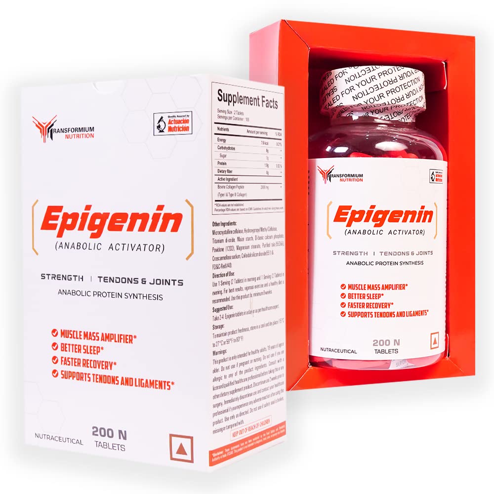 Transformium Nutrition EPIGENIN with Collagen, Glucosamine HCL, MSM - Professional Formula for Ligaments, Tendons Recovery - Eases Sports & Accidental Joint Injury (200 Tablets) (B09WRB96P6) Amazon Price History, Amazon Price Tracker