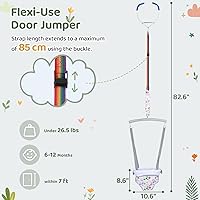 Vista 2 de Slevoo Saltador de bebé, puente de puerta de bebé con abrazadera de puerta, correa ajustable, actividad divertida para 6-12 meses, burbujas alegres