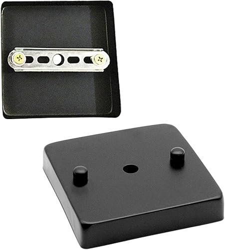 Miniatura 2 de Placa de luz de techo retro, 2 piezas de accesorios colgantes de disco de chasis de base cuadrada negra compatibles con lámparas de pared, lámparas