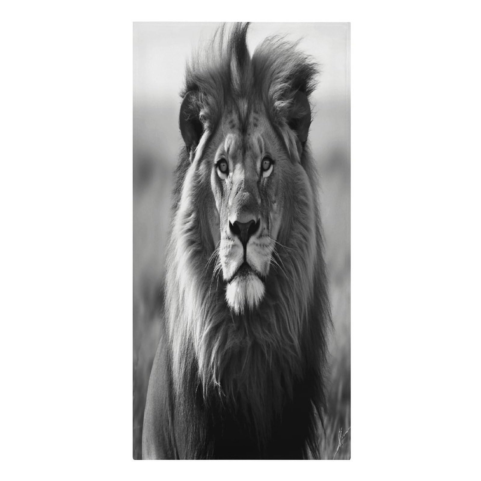 VstaDank African Lion Black and White Beach Towel Vacation Essentials Sand Free Soft Quick Dry Swim Towels 61"x30" Modern Extra Large Towels Lightweight Microfiber Beach Towel for Swimming Pool