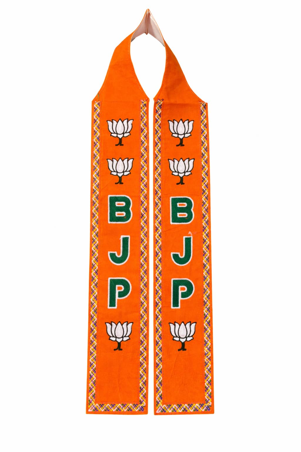 shrim aaradhya BJP Premium VIP Unisex Cotton Scarf & Patka - Orange, Embroidered Logo, Supporters, Campaign Accessory - Traditional Design-picture-30