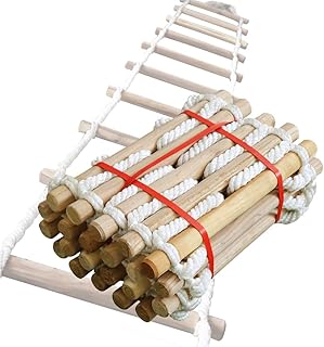 Fire Escape Ladder, Emergency Escape Ladder, Rescue Rope Ladder With Hooks Fast To Deploy & Easy To Use Ladder Climbing Aerial Work For Escape, Self-Rescue, Mountaineering (Color : Natural, Size : 5m)