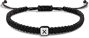 Initial Bracelets for Women Men Gifts for Her Teen Girl Best Friend Birthday Graduation Dainty Braided Bracelets Letter A-Z Charm Adjustable Link Mother's Day Jewelry Mom Christmas Gifts Valentine's Day Jewelry