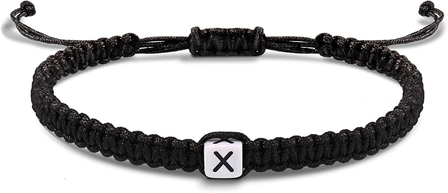 Initial Bracelets for Women Men Gifts for Her Teen Girl Best Friend Birthday Graduation Dainty Braided Bracelets Letter A-Z Charm Adjustable Link Mother's Day Jewelry Mom Christmas Gifts Valentine's Day Jewelry