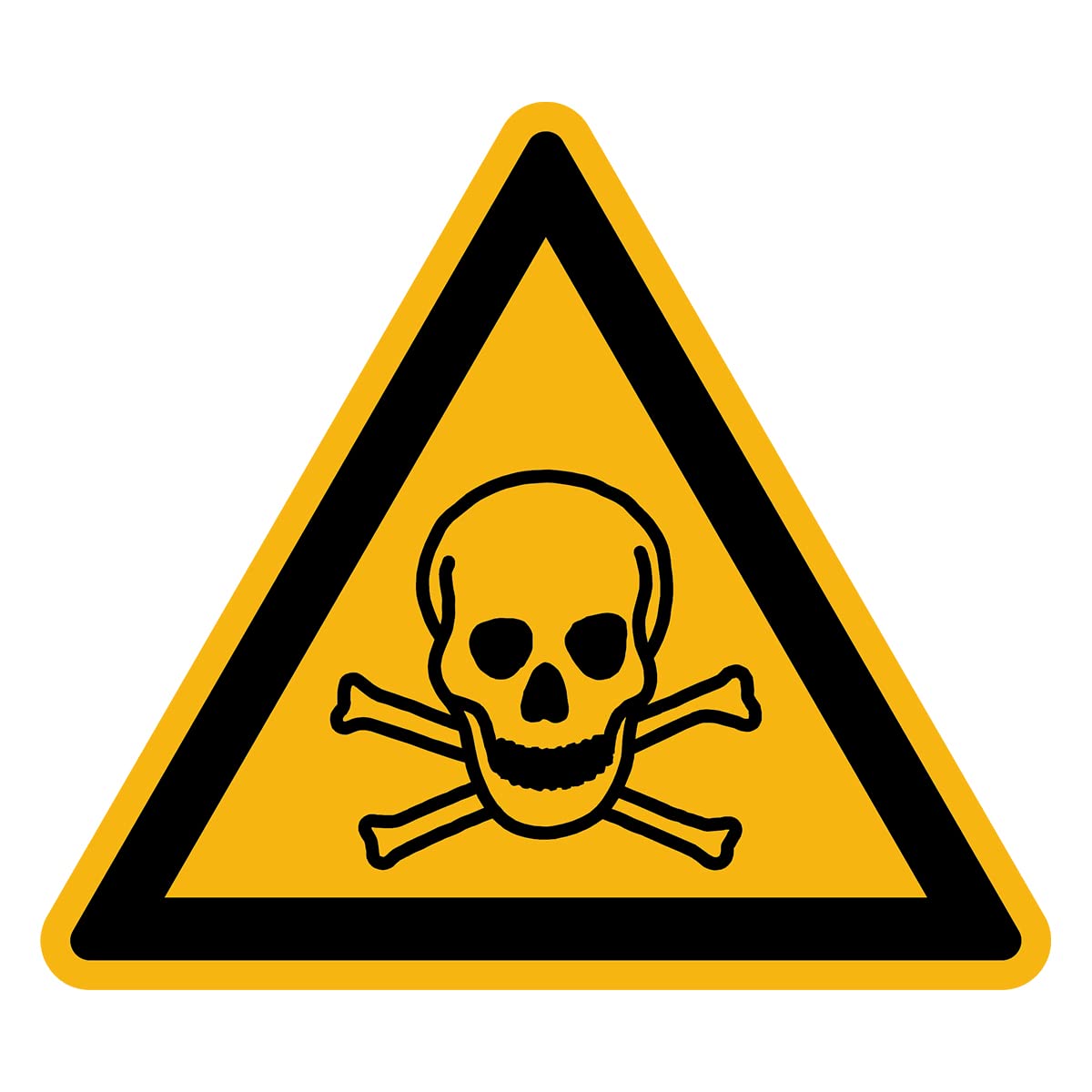 Sticker Danger Warning NF ISO 7010 - Laminated Triangular Signage Adhesive Sticker Water and UV Resistant - Toxic Materials - 35x35 cm